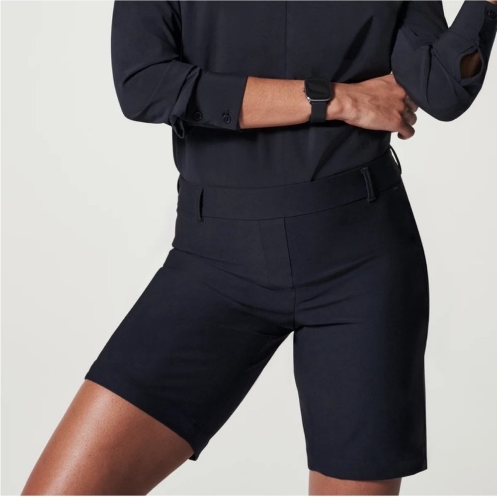 SPANX Black High-Waist Longline Shorts